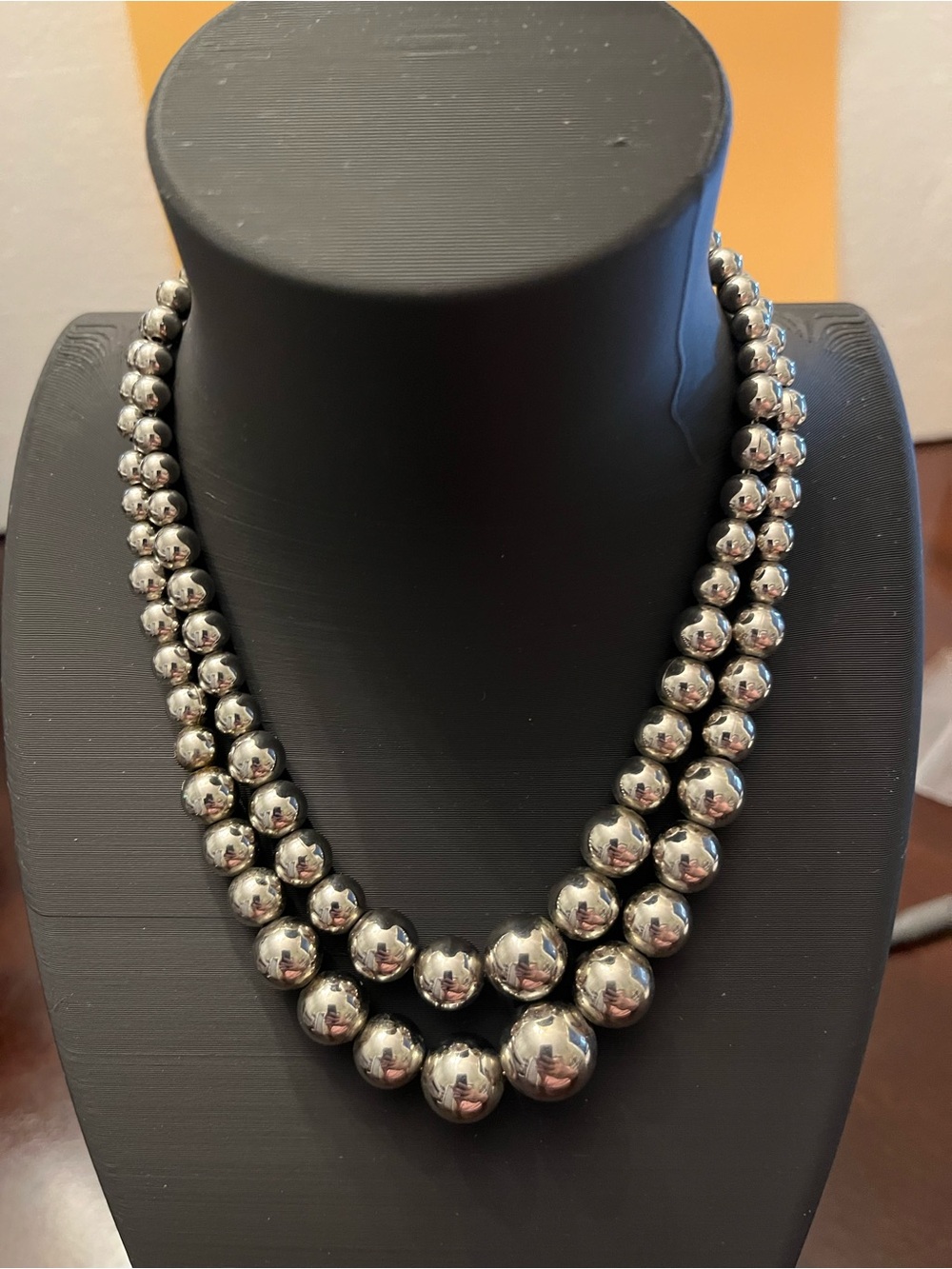 Classic Silver-Tone Graduated Metal Bead Necklace/Choker - Women Jewelry